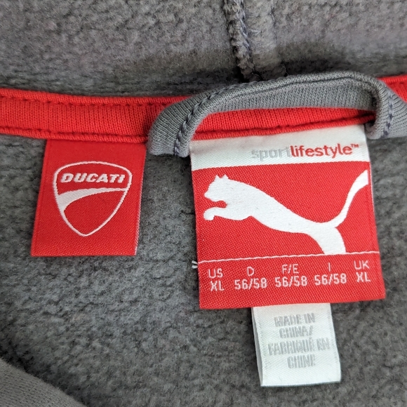 PUMA Ducati Colab Gray Jacket Hoodie Sweatshirt Men's Size XL (fitted Large too) - Picture 10 of 10